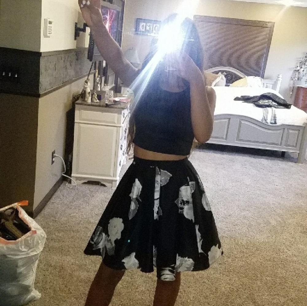 Black and white hoco dress (two piece)